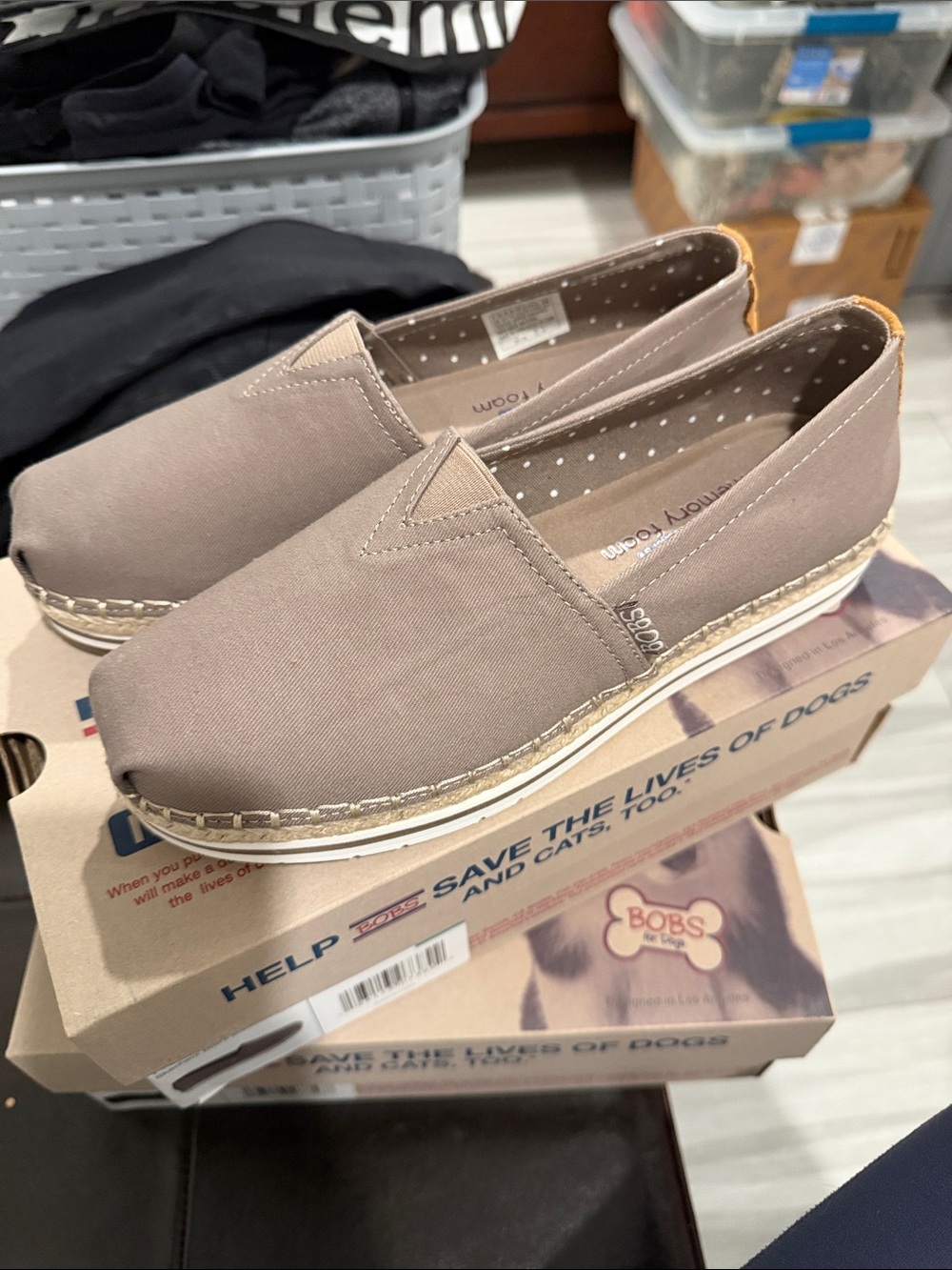 BOBS from Skechers Women's Espadrille Slip-Ons in Taupe